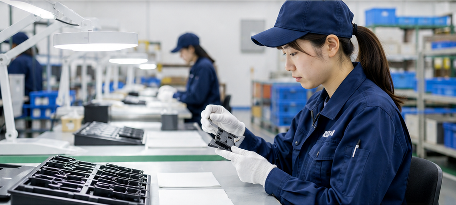 スタッフが商品を一点ずつ確認する検品作業