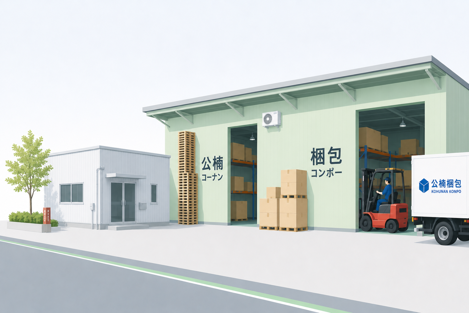 株式会社公楠梱包 オフィスイラスト